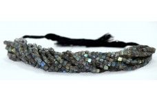 Natural Labradorite Faceted Box Shaped Beads Strand