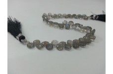 Natural Labradorite Faceted Heart Briolette Beads Strand