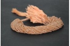 Natural Peach Moonstone Faceted Rondelle Beads Strand