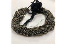 Natural Pyrite Faceted Rondelle Beads Strand