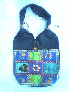Denim embroidery and tapestry Handbag