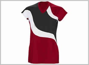 Scarlet white black Volleyball Jersey Uniform