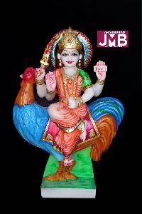 Bahuchar Mata White Marble Statue