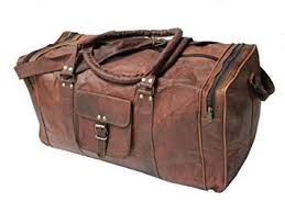 Genuine Leather Brown Vintage Look Unisex Duffle Travel Bag