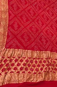 Red Bandhani Banarasi Dupatta