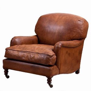 RUSTIC BROWN BONDED LEATHER SOFA