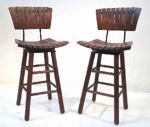 RUSTIC WOODEN BAR CHAIRS