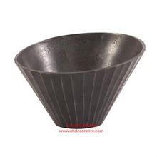Graphite Chiseled Metal Bowl