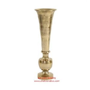 Oversized Flared Gold Aluminum Vase