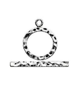 Sterling Silver Hammered Toggle Clasp