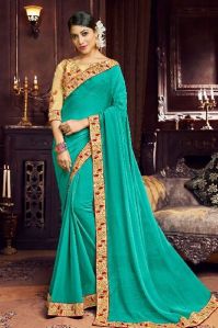 Printed Border Saree