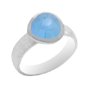 Natural Gemstone 925 Sterling Silver Aquamarine Ring