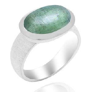 Natural Gemstone 925 Sterling Silver Green Kynite Ring