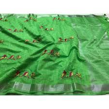 Embroidered Linen Sarees