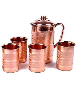Copper Glass With Jug Set