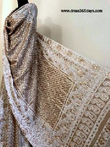 Designer White and Black Color Bangalore Satin Semi Stitched Lehenga Choli