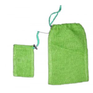 JUTE DRAWSTRING POUCH WITH PLASTIC LOCK