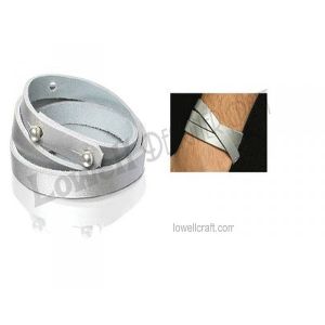 Silver Leather Bracelet