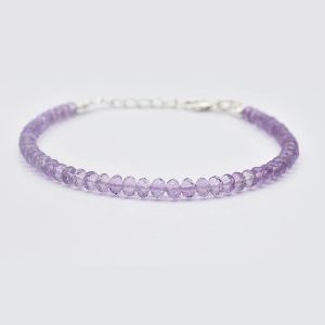 Amethyst Roundel Beads Bracelet