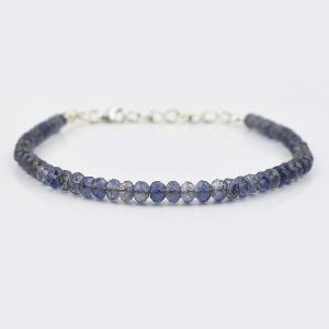 Iolite Rondelle Beads Bracelet