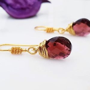 Pink tourmaline Wire wrapped Earrings
