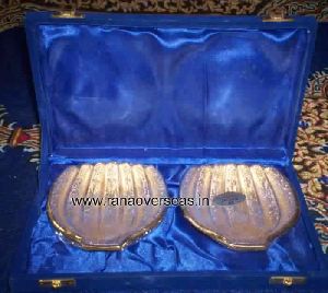 Brass Gold Plated Dry Fruit Tray in Banana Shape