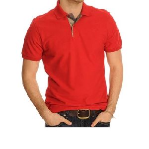 Plain Short Sleeve Mens Polo neck T shirts
