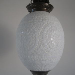 Handmade Concentric Circle Round Egg Mosaic Glass Lamp
