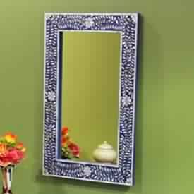Blue Mother of Pearl Inlay Mirror Frame