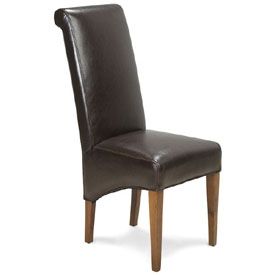 Sheesham Wood Cube Solid Legs Leather Chair