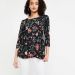 AND Floral Print Three-quarter Sleeves Top
