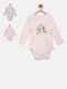 Babysafe Boys Set Of 3 Pink Printed Bodysuits