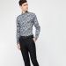CODE Slim Fit All-Over Print Long-Sleeve Formal Shirt