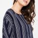 FAME FOREVER Bell Sleeves Striped Drop-Shoulder Top