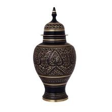 Cremation Urns full carving with black color finish