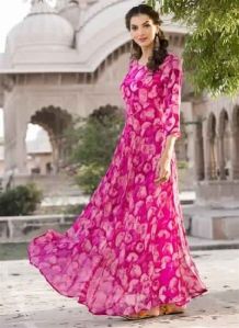 Viva N Diva Pink Colored Heavy Rayon Printed Kurti.