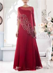 Wine Colored Cape Gown