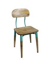 MODERN IRON WOODEN CHAIR WITH COLOURFUL RODS AND DESIGNER BASE