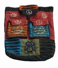 Women canvas fashion ethnic hippie backpack OEM,ODM