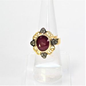 925 SILVER GOLD PLATED RING
