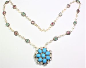 DIAMOND RUBY EMERALD POLKI HANDMADE TURQUOISE Necklaces