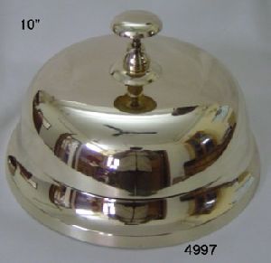 Brass Desk Bell with Wooden Base