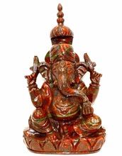Hand carved Ganesha Unakite Carving Figurine Statue
