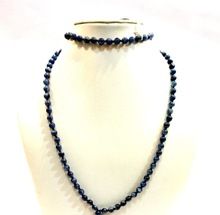 Kyanite gemstone beads Yoga Mala Necklace