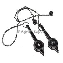 Tiny 3 Isis Black Metal Pendulums with Chakra Chain