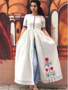 Kids Cotton Embroidery Long Salwar Kameez