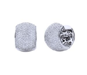 Silver Plated Micro Pave Hoop Earring
