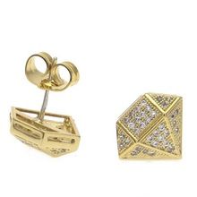 Studded Gold Plated Micro Pave Earring