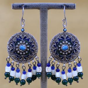 Pure Silver Stone Earring