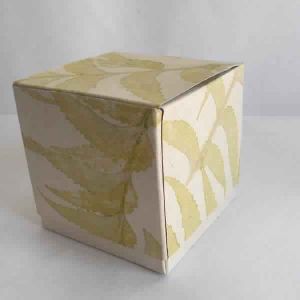 hemp paper given natural leaves impression box